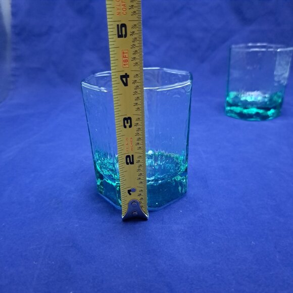 Libbey Facets Green Old Fashioned Glasses Set Of 2 - Picture 4 of 5